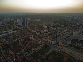 aerial view of the city katowice