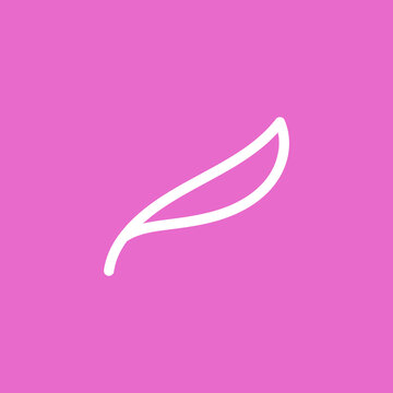 recommend clip art: Simple elegant feather icon design. Minimal line art feather logo concept.