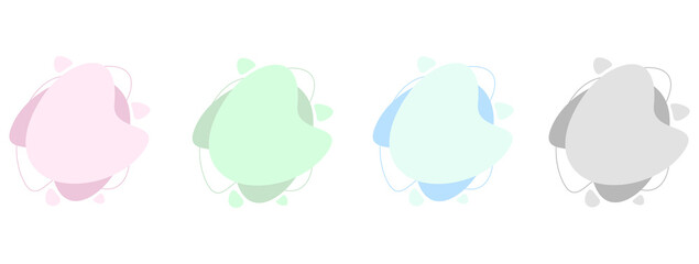 A set of isolated abstract shapes. A texture made of shapes for a minimalistic background. Flat vector illustration.