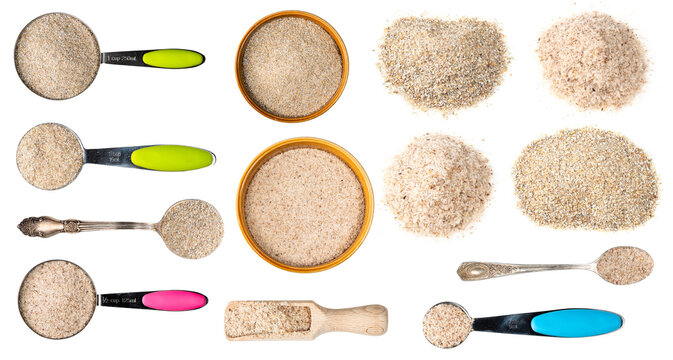 set of various bran cutout on white