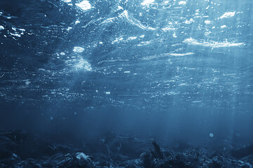 sun rays under water blue ocean background, abstract sun light in water wallpaper