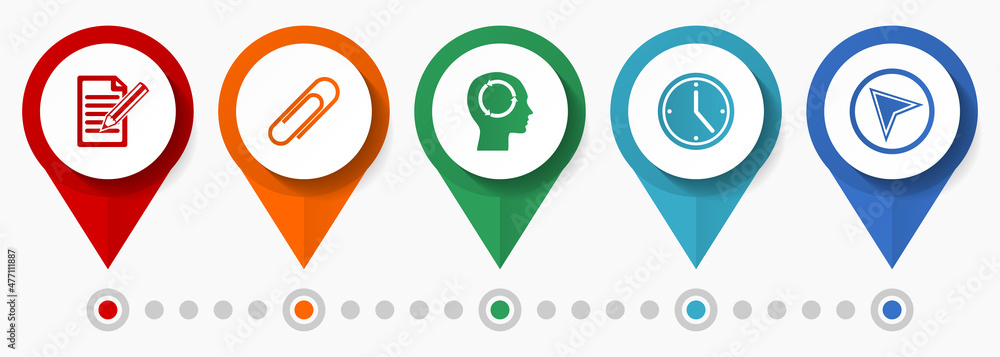 Poster technology, business and internet,concept vector icon set, flat design pointers, infographic templat