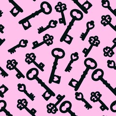 Seamless pattern with keys for fabrics and textiles and packaging and gifts and cards and linens and kids