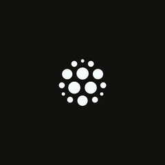 Abstract snowflake sign, refresh circular rotation icon, upload dots sign, air ventilator unusual symbol, conditioner minimal emblem. Vector illustration.