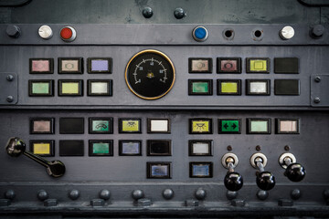 Panel of old vintage switches and buttons - 477112680