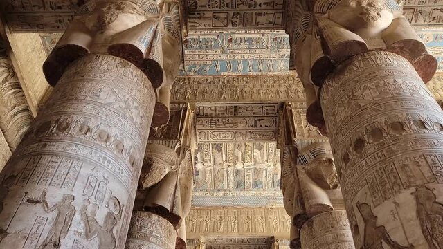 Dendera temple or Temple of Hathor. Egypt. Dendera, Denderah, is a small town in Egypt. Dendera Temple complex, one of the best-preserved temple sites from ancient Upper Egypt.