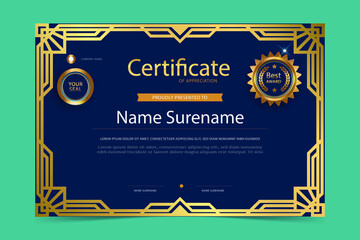 Modern employee of the year and month certificate design templates