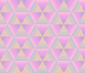 Foto op Plexiglas Vector pastel abstracte gradiënt streep achtergronden. Naadloze patroon geometrische vorm gestreepte driehoek lichte schaduw roze, paars, violet, karmozijn en kleur geel groen schimmel. Veelkleurige ontwerpafdruk © masan4ik