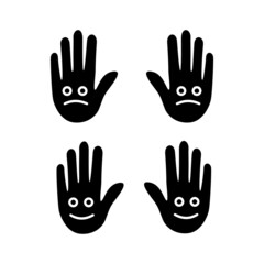 Obraz premium Handprint silhouette, hand gesture vector