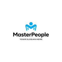 Flat Letter Mark Initial Master People Logo design
