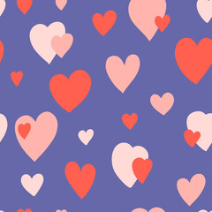 Seamless heart pattern. Repetitive hand draw illustration. Great for Valentine's Day postcard, wedding designs.