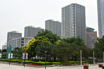 Fototapeta na wymiar Modern urban architecture office building in Tangshan, China
