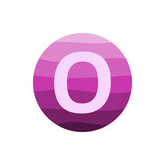 letter o with purple circle gradient vector design template in white background.