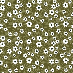 Simple floral seamless pattern with flowers for fabrics and cards and linens and kids and wrapping paper
