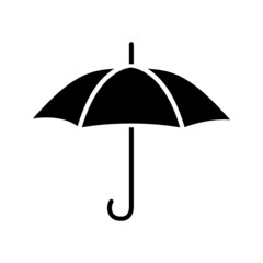 Umbrella black glyph icon isolated. Vector