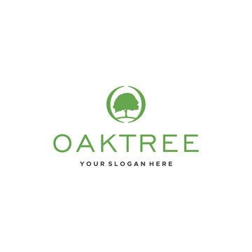 Flat Letter Mark Initial O OAK TREE Logo design
