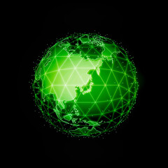 Digital earth illustration ( global network, technology motif )