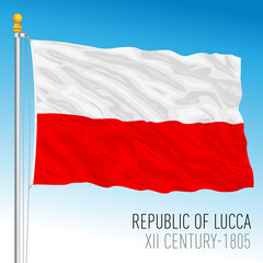 Republic of Lucca historical flag, XII century - 1805, Italy, vector illiustration