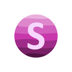 letter s with purple circle gradient vector design template in white background.