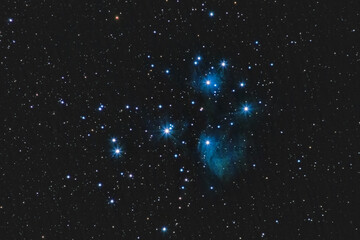 M45 Pleiades star cluster with reflection Nebula © Sebastian