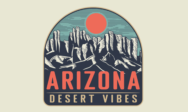 Arizona desert illustration design for prints, batch, fashion, apparel, poster, and other uses.
