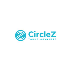 Flat letter mark initial CZ Circle Z logo design