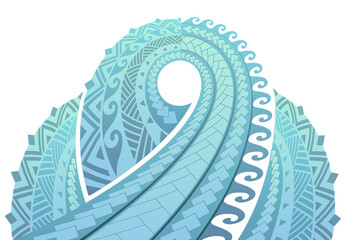 polynesian maori pattern vector illustration tattoo 건대타투 문신도안 마오리 - obrazy, fototapety, plakaty