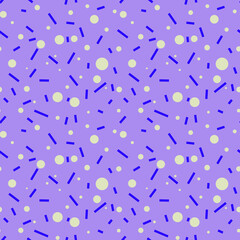 Seamless purple background with rectangles and circles.