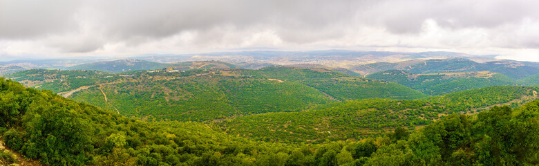 Fototapeta na wymiar Panoramic view of the Upper Galilee, at winter