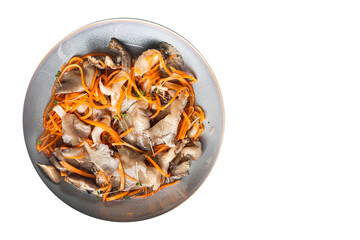 oyster mushrooms food salad  pickled mushroom healthy meal food snack on the table copy space food background rustic top view