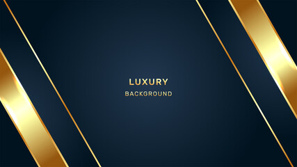 Abstract luxury background. Gold lines on navy background