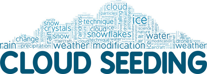 Fototapeta premium Cloud Seeding conceptual vector illustration word cloud isolated on white background.