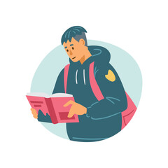 Guy reads book on go, student is interested in studying scientific literature