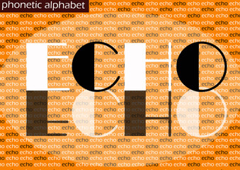 E (echo) wallpaper background phonetic alphabet design for decoration - obrazy, fototapety, plakaty