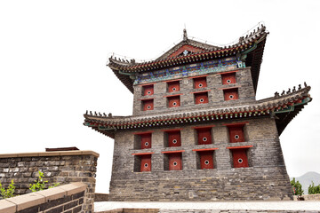 Close-up of the Arrow Tower of Shanhaiguan on the Great Wall of China