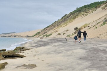 A family at seaside in Gironde-France
