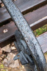 close up of an metal