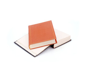Two books isolated on a white background
