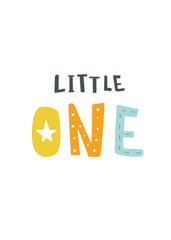 Cute cartoon lettering for nursery poster or baby apparel. Abstract funny text 