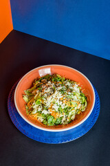 Delicious Pizza Burger Classic Homemade Artisan Tomato Sauce Sausage Cheese Onion Chicken Meat Pasta Shrimp Restaurant Menu Gourmet on a wooden table