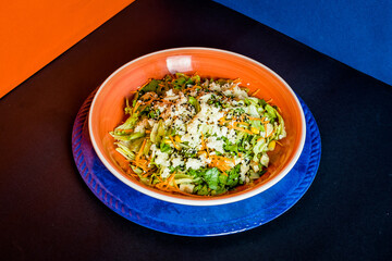 Delicious Pizza Burger Classic Homemade Artisan Tomato Sauce Sausage Cheese Onion Chicken Meat Pasta Shrimp Restaurant Menu Gourmet on a wooden table