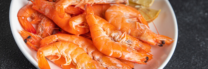 shrimp food prawns seafood pescetarian diet meal snack copy space food background rustic 