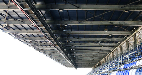 Stadium roof cantilever steel structure.	