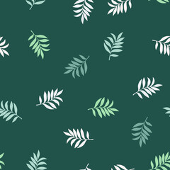 Tropical background with palm leaves. Seamless floral pattern. Summer vector illustration. Flat jungle print