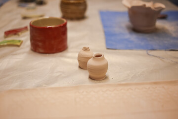 Clay products are in the workshop