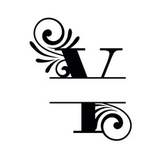 Letter Monogram. Initial letters of the monogram Y