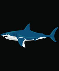 Obraz premium blue and white shark vector