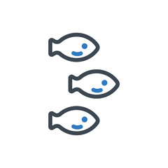 Fish swimming food icon