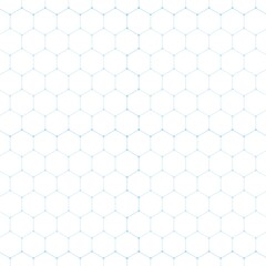Abstract blue technology hexagon white background