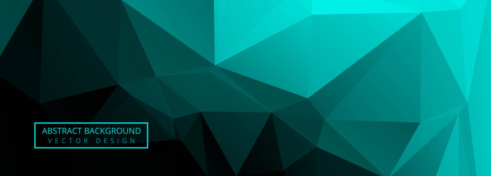 Abstract Green Polygon Banner Background